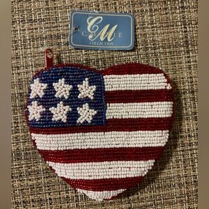 Heart Patriotic Flag Coin-purse NEW NWT
